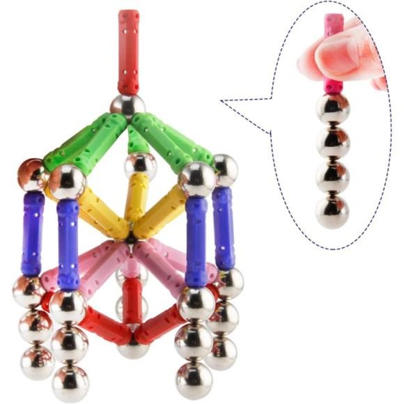 130 Piece -Magnetic Building Sticks Building Blocks Set, Magnet Educational Toys - Picture 2 of 7